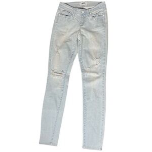 Paige Light Blue Distressed Verdugo Ultra Skinny Jeans Size 25